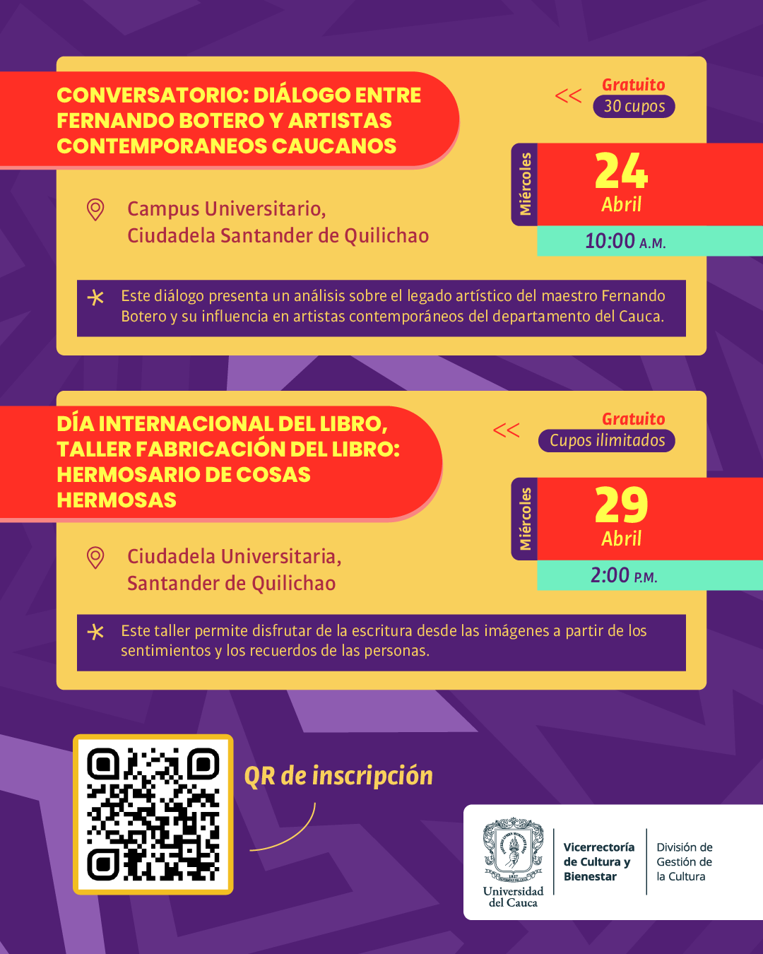 Agenda Universitaria Abril - Santander de Quilichao