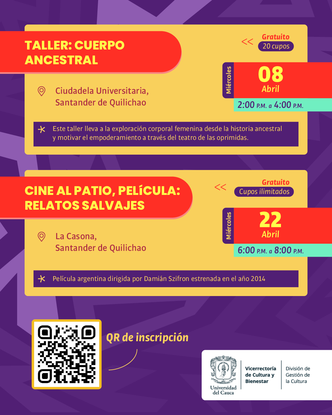 Agenda Universitaria Abril - Santander de Quilichao