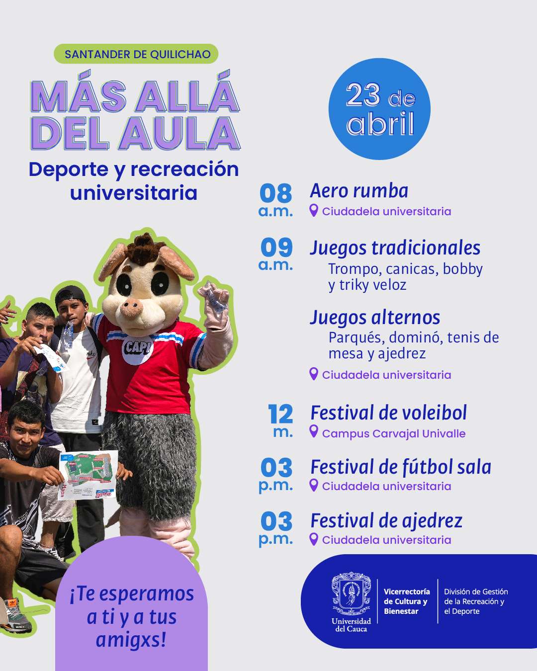 Más allá del aula - Deporte y recreación universitaria, Santander de Quilichao