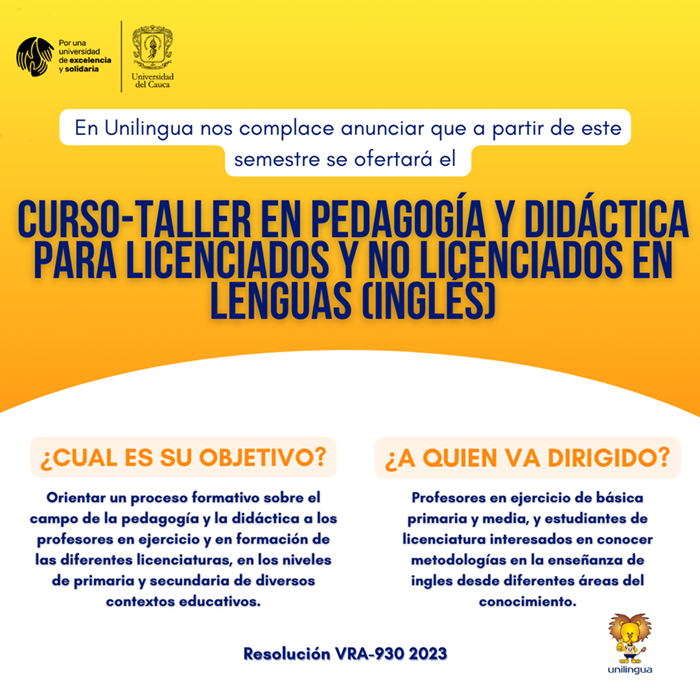 Curso-taller en pedagogía y didáctica para Licenciados y No Licenciados en Lenguas