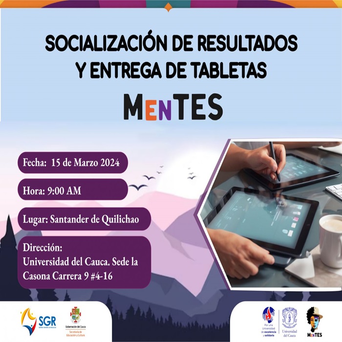 Socialización de resultados y entrega de tabletas MenTES