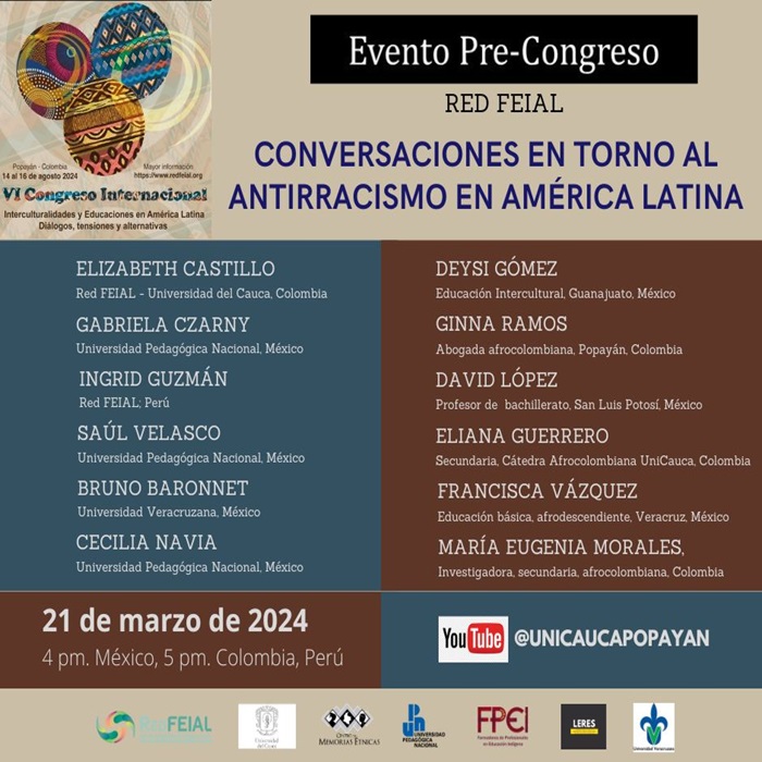 Conversaciones en torno al antirracismo en América Latina. Evento Pre - Congreso