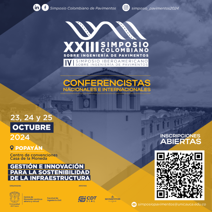 XXIII Simposio Colombiano sobre Ingeniería de Pavimentos y IV Simposio Iberoamericano sobre Ingeniería de Pavimentos