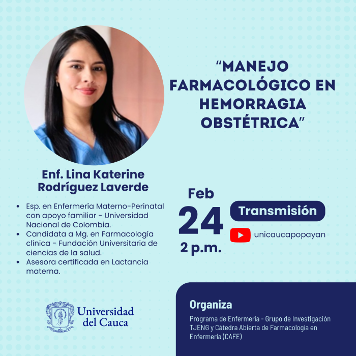 Cátedra Abierta de Farmacología para Enfermería CAFÉ. 