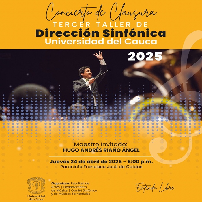 Concierto de clausura Tercer Taller de Dirección Sinfónica, Universidad del Cauca