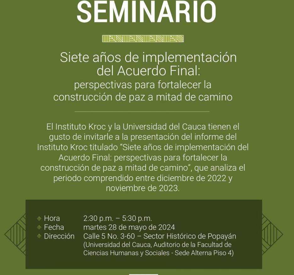 Imagen de seminario siete años de implementación del Acuerdo Final