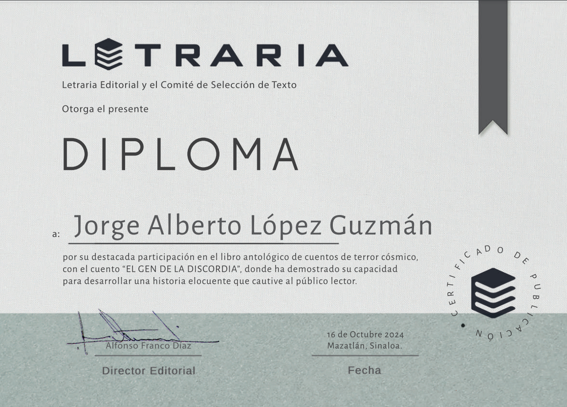 Imagen de reconocimiento a profesor Jorge Alberto López Guzmán