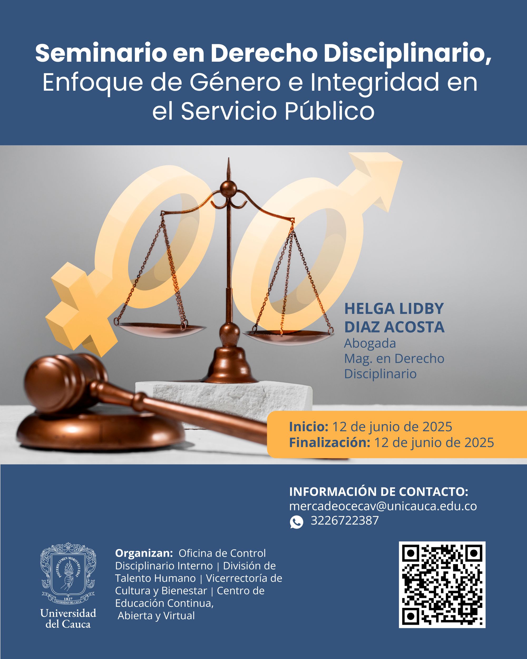 Imagen de Seminario en Derecho Disciplinario, Enfoque de Género e Integridad en el Servicio Público