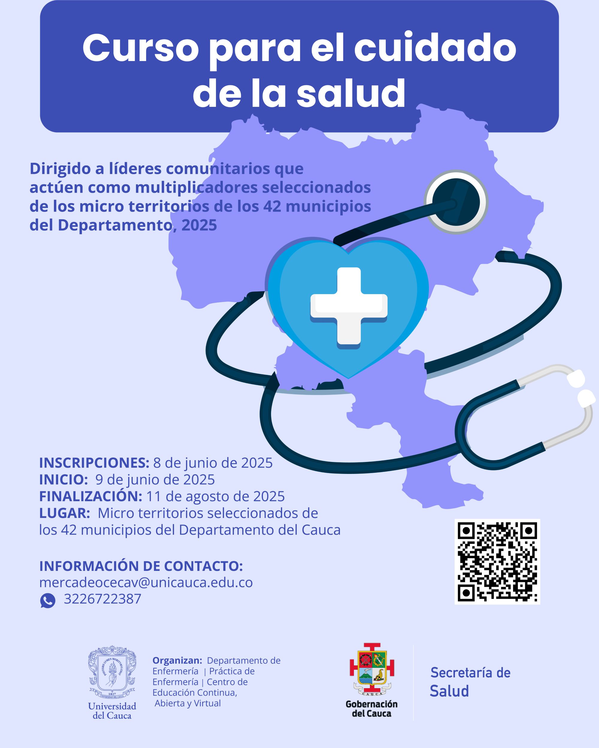 Imagen de Curso para el Cuidado de la Salud Dirigido a Líderes Comunitarios que actúen como Multiplicadores Seleccionados de los Micro Territorios de los 42 Municipios del Departamento, 2025